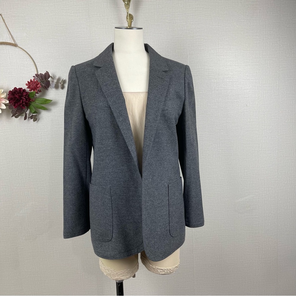 Karl Lagerfeld-Paris Gray Wool Blazer 40